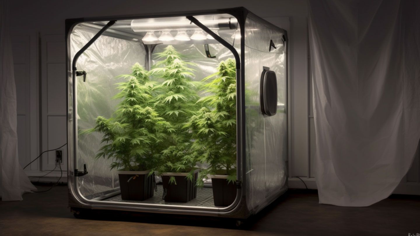Growing marijuana at home under grow light