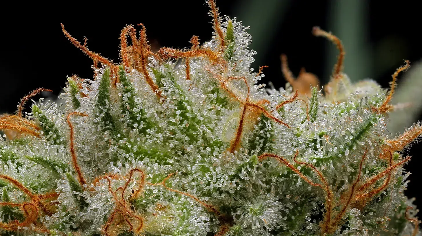 Marijuana bud of the Mystery Haze close up