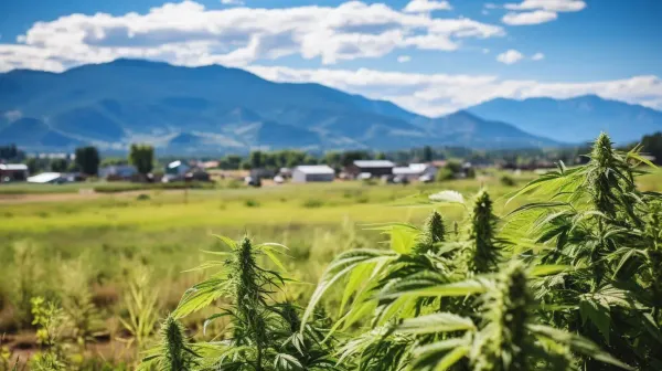 Cannabis plants growing outdoors in Montana mountains