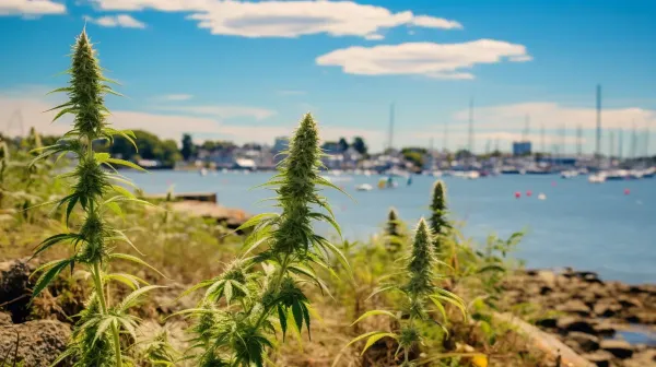 Marijuana plants growing outdoors in Rhode Island