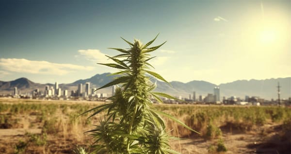 marijuana plant growing outside in nevada