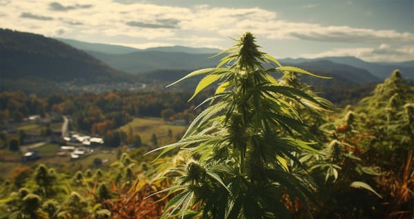 Marijuana plant growing in Vermont