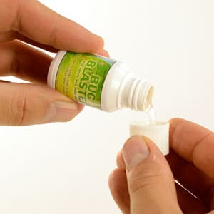 Use one bottle cap for spraying on marijuana leaves to remove thrip