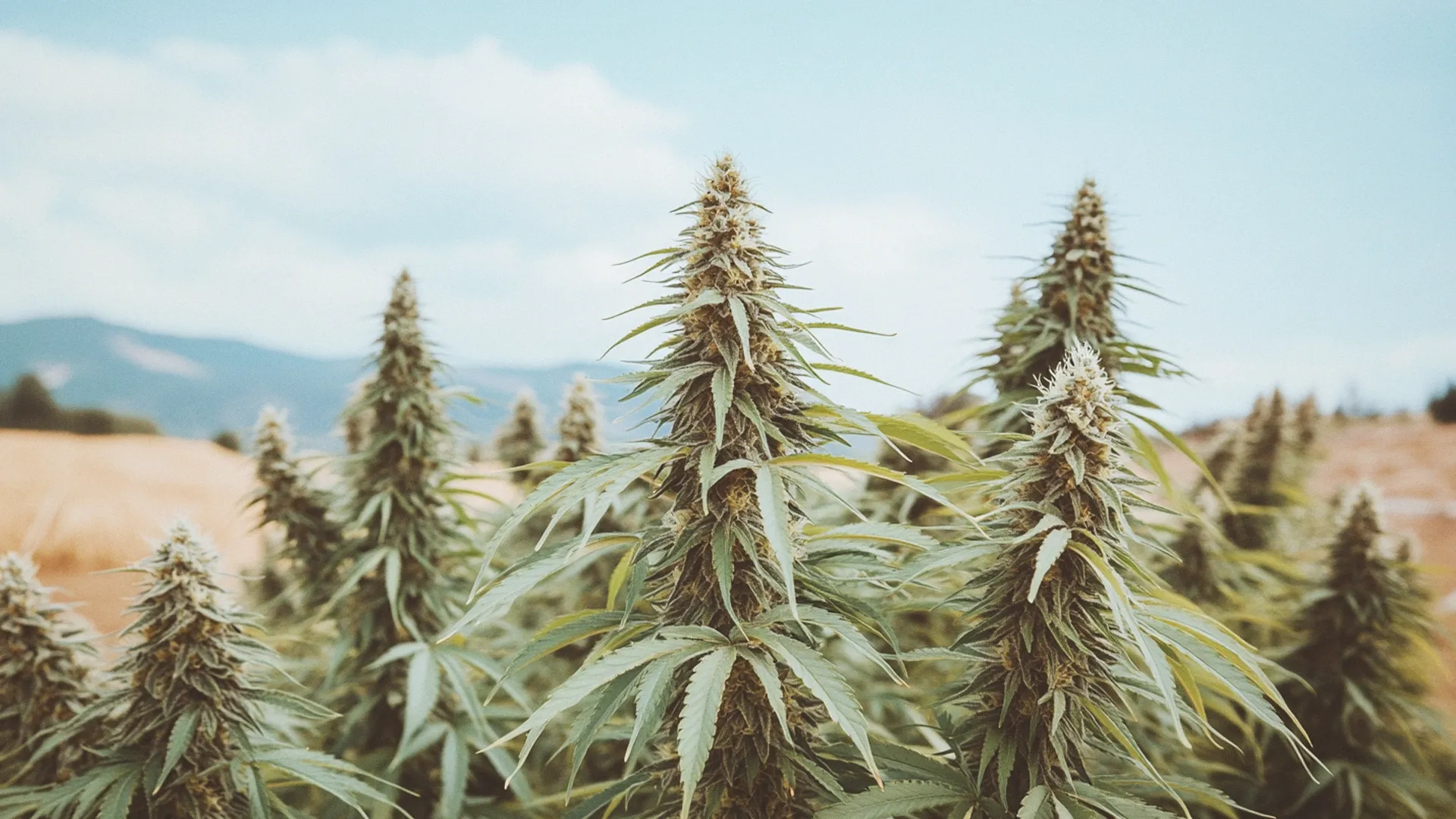 Cannabis plants in field