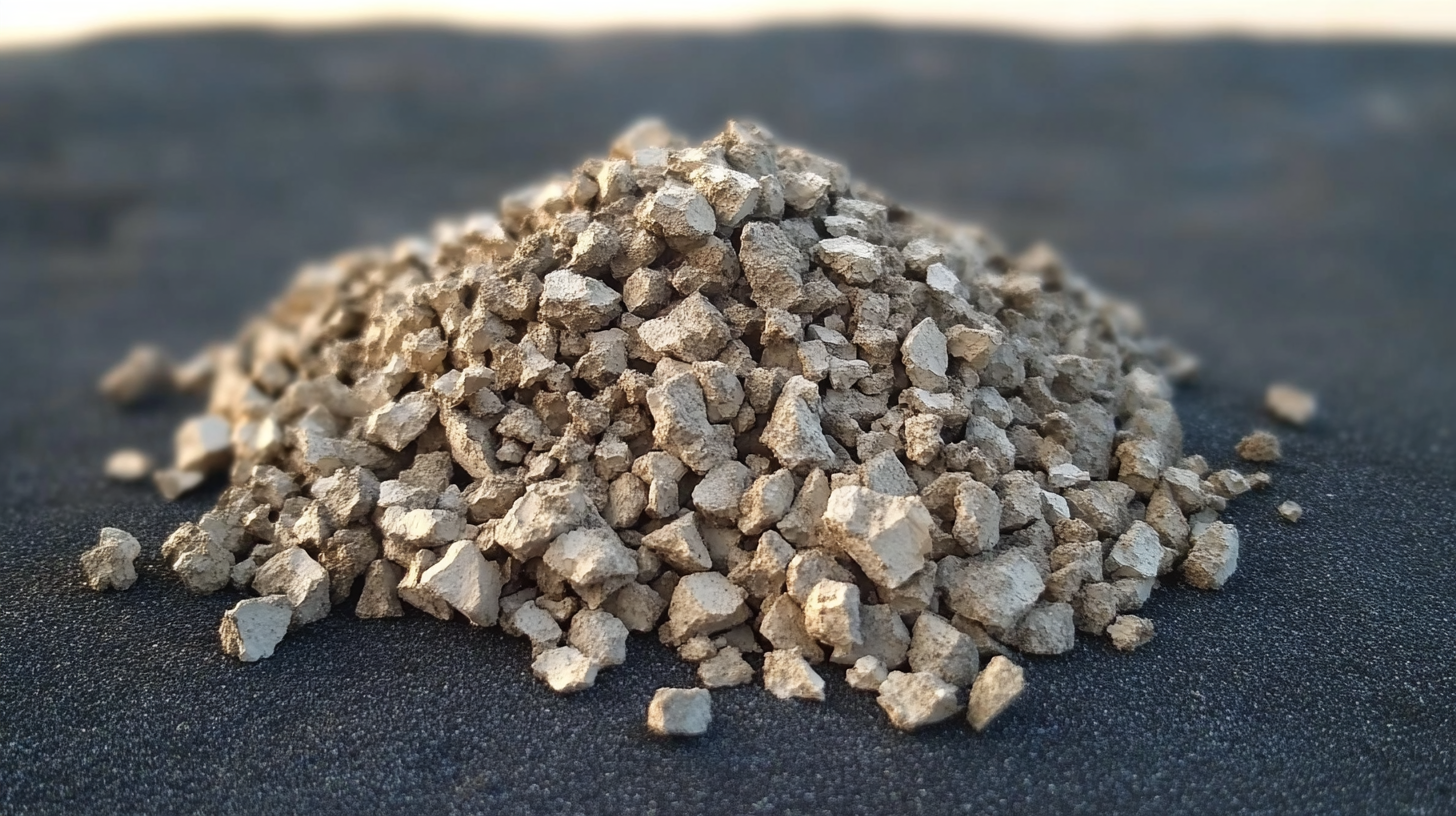 A pile of vermiculite, a mineral used to improve soil structure, moisture retention, and aeration for cannabis plants.