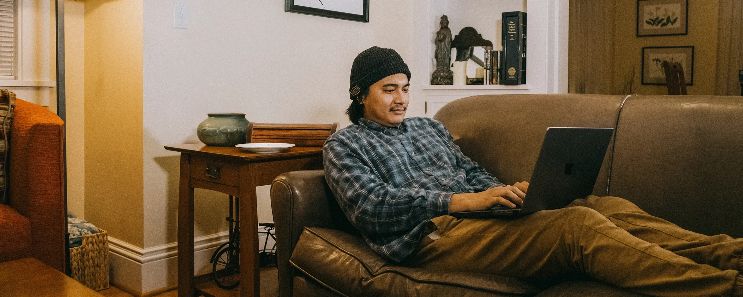 Man chilling on couch
