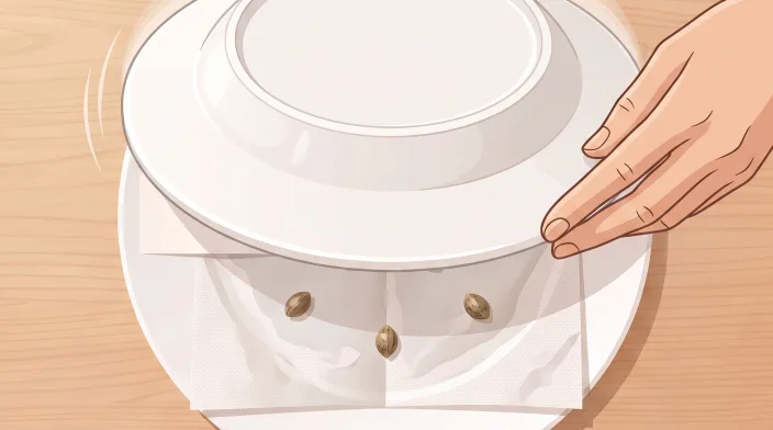 A second plate being turned upside-down over the first one as a lid